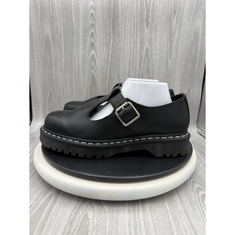 Dr. Martens Polley Bex Womens Size 10 Black Leather Mary Jane Flats Buckle Shoes - Picture 2 of 9